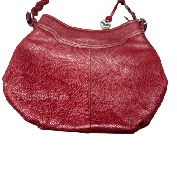 Brighton Cameron Deep Red Pebbled Leather Vintage Shoulder Bag - Picture 11 of 17